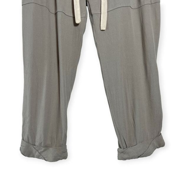 ARITZIA Wilfred Marais Pants SIZE M Gray High Rise Lightweight Pleated Button - Picture 10 of 11